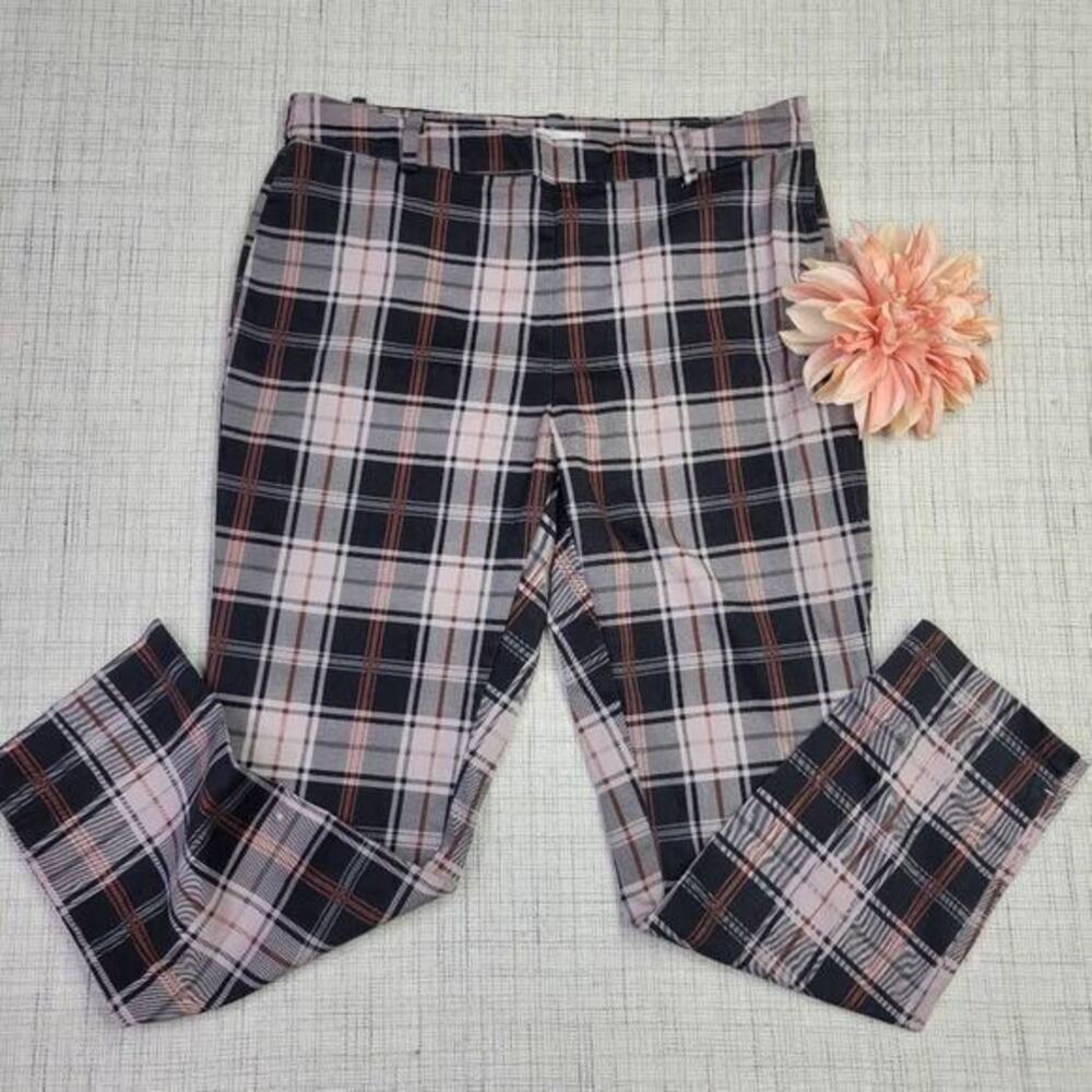5/$25 H&m Skinny Cropped Plaid Brown Black Pants Size‎ 12